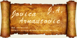 Jovica Arnautović vizit kartica